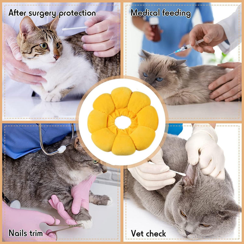 1PCS Cat Neck Brace, Adjustable Cute Sunflower Collar Cat Pets Protective Collar Cat Neck Brace Cat Cone Collar Anti Scratches for Kittens Puppies Rabbits, 12-20cm - PawsPlanet Australia