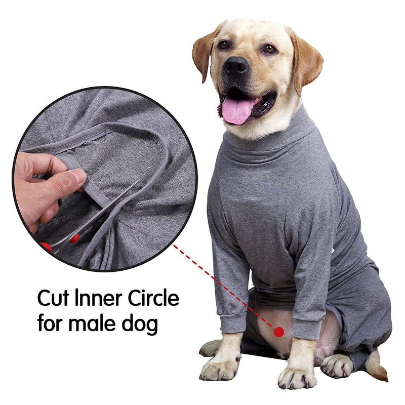 KZOBYD Dog Pajamas Flexible Pet Sleeping Jumpsuit Breathable Dog Nightclothes Comfy Puppy Four Legs Recovery Suit Pullover Sleepwear Onesie for Medium Dogs Large Dogs Indoor Outdoor(Solid,X-Small) Solid Gray XS - PawsPlanet Australia