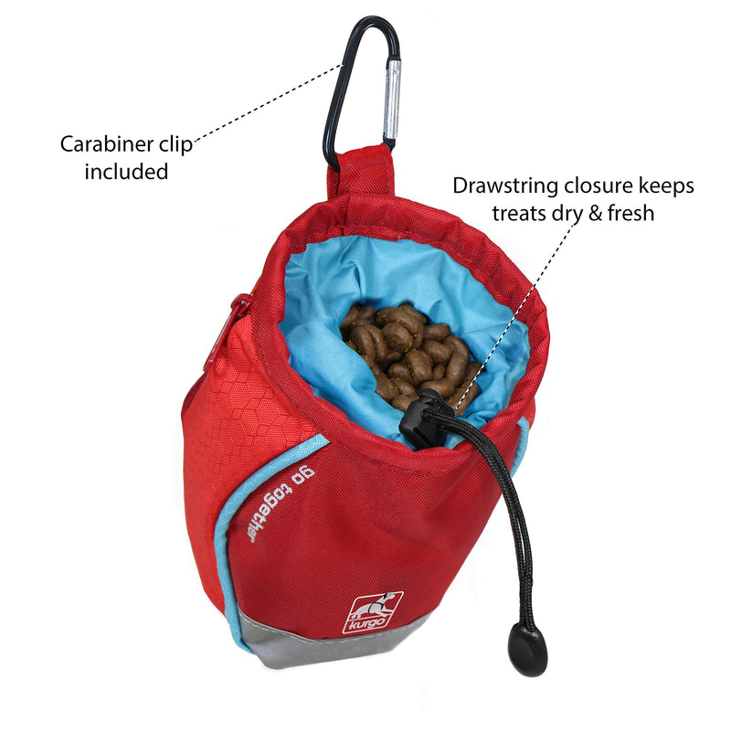 Kurgo Go Stuff-It Dog Treat Bag, Hands-Free Treat Pouch, Training Treat Pouch, Includes Clip and Carabineer Blue - PawsPlanet Australia
