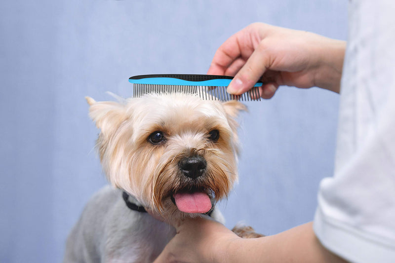 Pets First 2 Pack Dog Comb Small & Large PET Comb for Small & Large Breeds & Areas. Premium Anti-Slip Comfort Grip Ergonomic Handle for Your Dog & Cat with Durable Stainless-Steel - PawsPlanet Australia