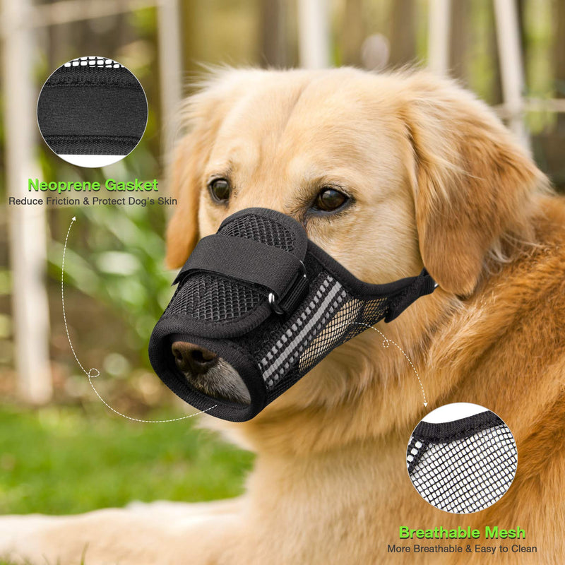 IREENUO Mesh Dog Muzzle, Air Breathable Soft Pet Muzzle with 2 Adjustable Velcros, Prevent Dogs from Barking Chewing and Biting, for Small Medium and Large Dogs S - PawsPlanet Australia
