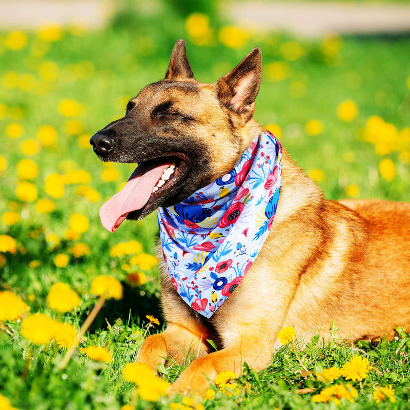 8 Pieces Floral Dog Bandana Spring Flower Pet Triangle Bib Scarf Daisy Rose Pet Bandana Washable Adjustable Dog Kerchief Suitable for Most Dogs and Cats (Cute Pattern) - PawsPlanet Australia