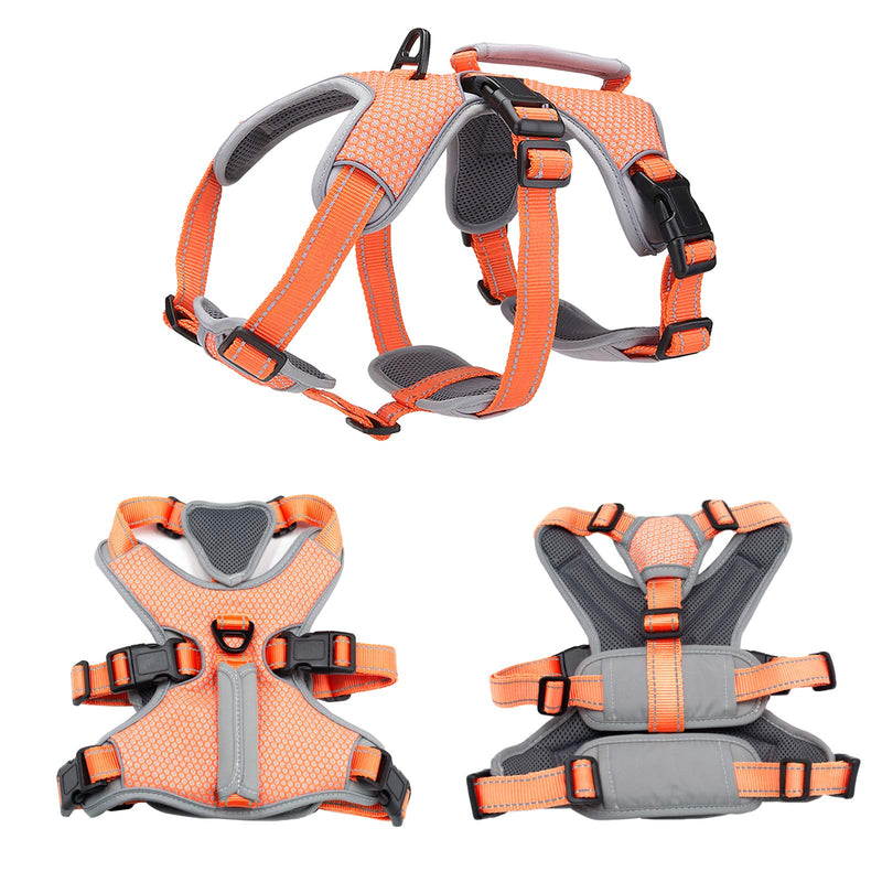 BELPRO Multi-Use Support Dog Harness, Escape Proof No Pull Reflective Adjustable Vest with Durable Handle, Dog Walking Harness for Big/Active Dogs (Orange, S) S (Pack of 1) Orange - PawsPlanet Australia