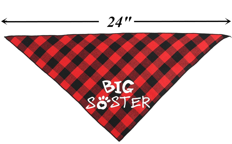 [Australia] - JPB Big Brother Big Sister Dog Bandana Baby Pregnancy Announcement Gender Reveal Bandanas for Dogs 