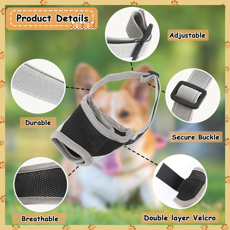 DECYOOL Dog Muzzle,Soft Nylon Dog Muzzle for Large Dogs Labrador, German Shepherd,Air Mesh Ventilation Adjustable Double Layer Velcro Fall-Proof Bite-Proof Bark-Proof Muzzle for Medium Sized Dog - PawsPlanet Australia