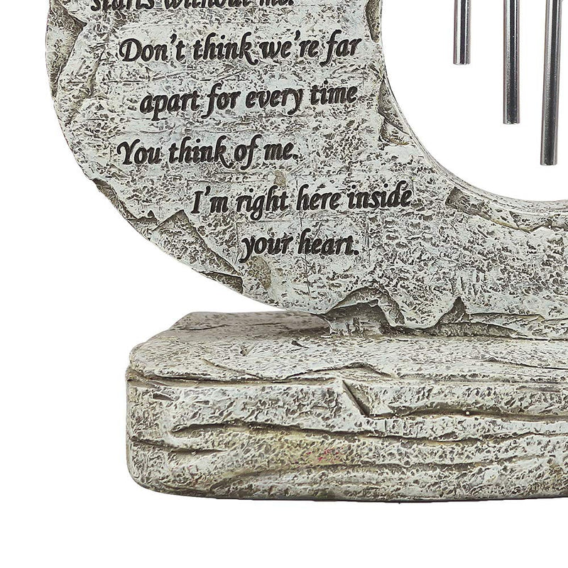 jinhuoba Paw Print Pet Memorial Stone, Heart Shaped Dog Memorial Stone with Wind Chime, Indoor Outdoor Pet Stone for Garden Backyard Decor - Loss of Pet Gift With Windchime - PawsPlanet Australia