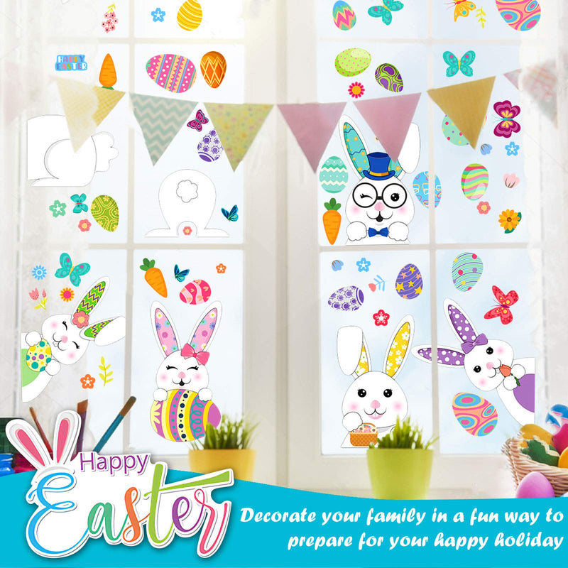 Souarts Window Clings Stickers, Cute Bunny Carrot Eggs Decor Decals, Eggs Chick Carrot Decals Bunny Glass Window Sticker Decals, Party Decorations - PawsPlanet Australia
