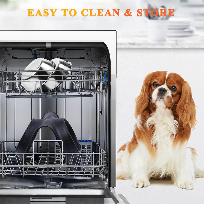 VIVAGLORY Small Dog Bowls Stainless Steel Cat Puppy Water and Food Bowl with Non-Spill Skid Resistant Silicone Mat, 200ml Each, Black S (for Puppies) - PawsPlanet Australia