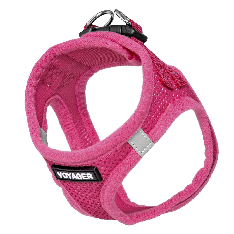 Voyager Step-in Air Dog Harness - All Weather Mesh Step in Vest Harness for Small and Medium Dogs by Best Pet Supplies L (Chest: 18 - 21") Fuchsia (Matching Trim) - PawsPlanet Australia