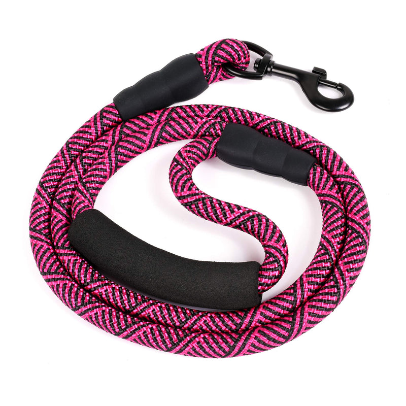Mile High Life Mountain Climbing Nylon Dog Rope Leash with Soft Handle 4 Feet (Black Pink) Black Pink - PawsPlanet Australia