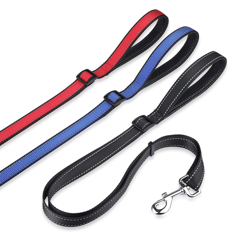 MASBRILL Adjustable Dog Lead, Reflective Nylon Dog Training Leash with Padded Handle and Metal Hook for Small Medium Large Dogs, 150 * 2.5cm Red - PawsPlanet Australia