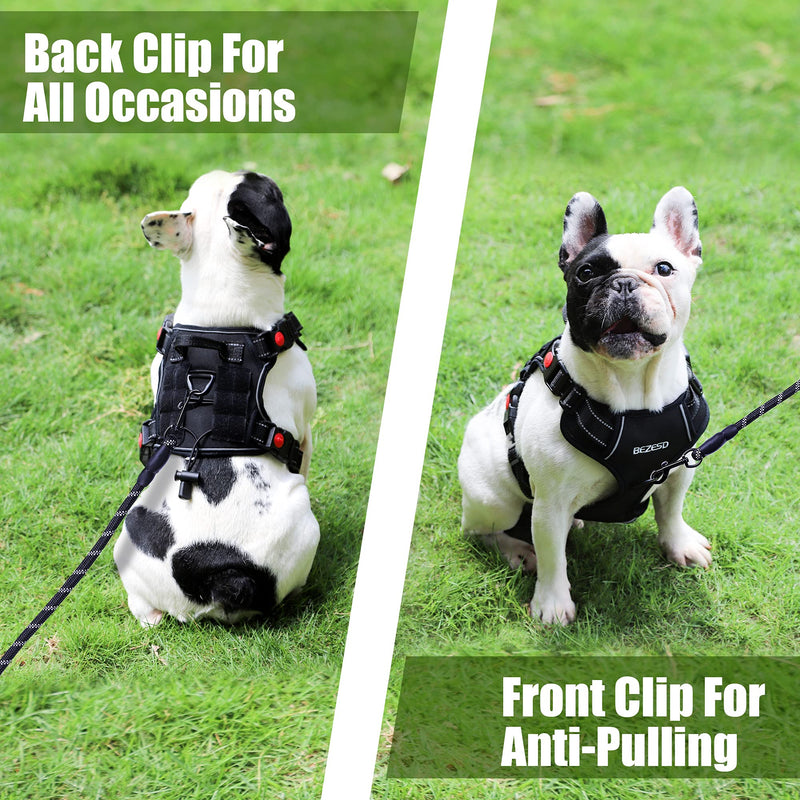 Dog Harness for Medium Dogs No Pull, Tactical Dog Harness, K9 Breathable Reflective Military Adjustable Dog Harness,Dog Vest for Training Walking Hunting S Black - PawsPlanet Australia