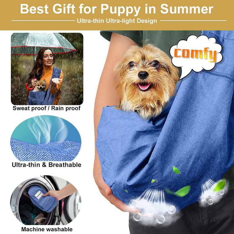 artisome Small Dogs Cats Sling Carrier Bag Purse Travel Hand-Free Pet Puppy Sling(Blue 8-13 lbs) Blue 8 - 15 lbs - PawsPlanet Australia