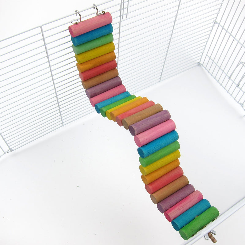 [Australia] - Alfie Pet - Samuel Hanging Wooden Bendable Bridge Ladder Toy for Birds Small 