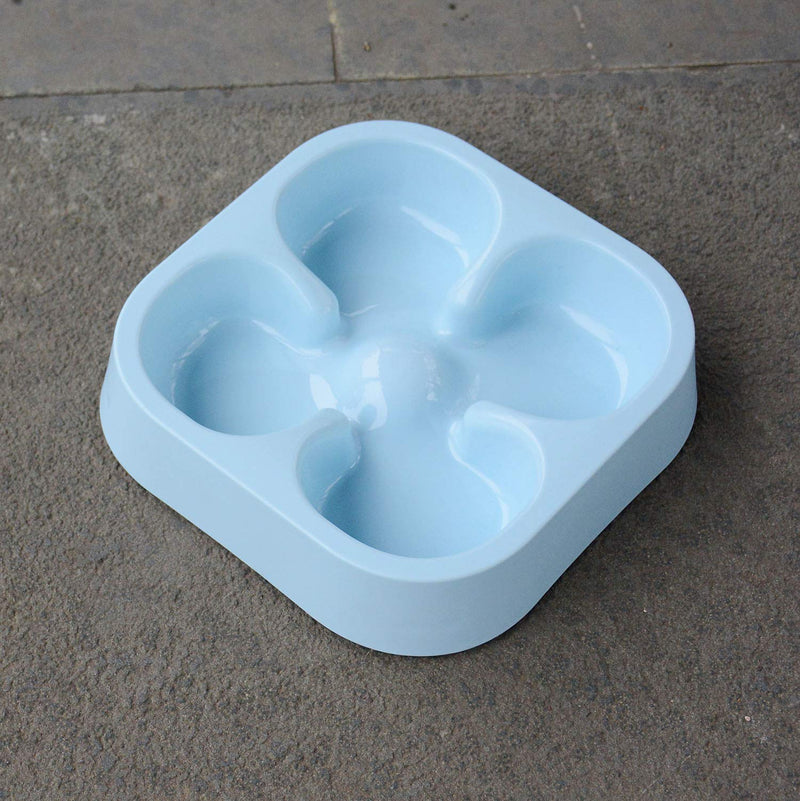 Hifrenchies Healthy Slow Feeding Dog Bowl for French Bulldog -Slow Feeder Dog Bowl Fun Feeder No Chocking Dog Cat Food Water Bowl with Striped or Four-Leaf Clover Pattern (Four-Leaf Clover Bowl Blue) Four-Leaf Clover Bowl Blue - PawsPlanet Australia