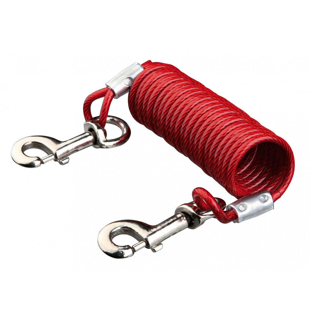 Trixie 22945 yard leash with spiral cable, 5 m, red - PawsPlanet Australia