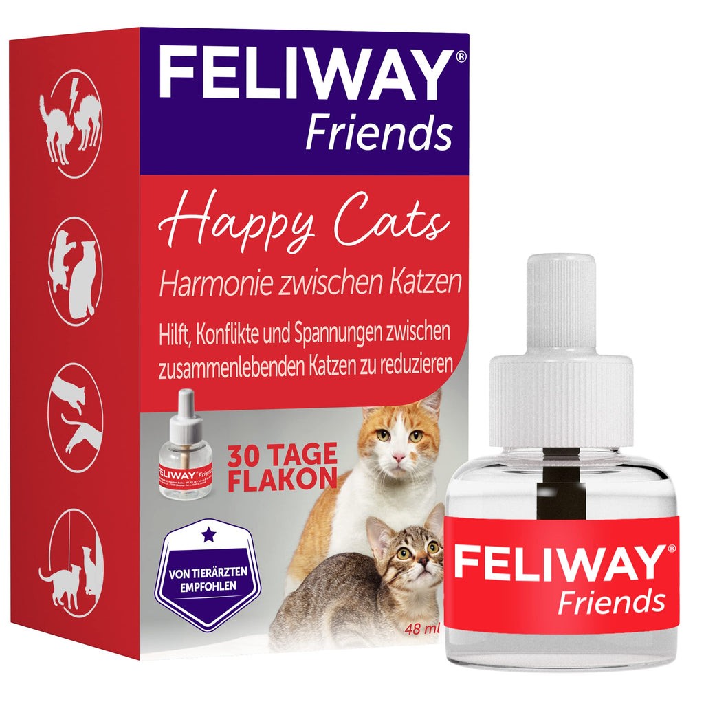 FELIWAY Friends refill bottle for cats | reduces conflicts & tensions such as chasing, fighting & staring | reduces conflict behavior for happy cats | 48ml single - PawsPlanet Australia