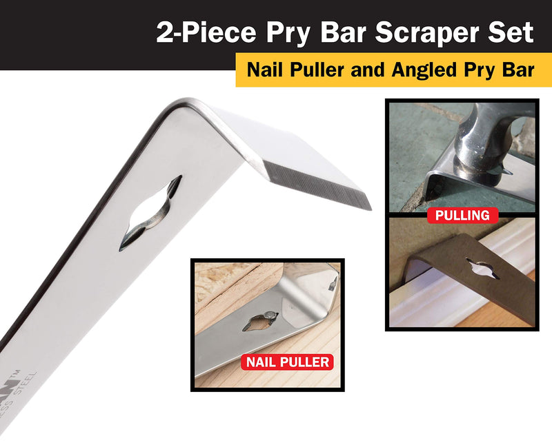 Titan 17005 2-Piece Stainless Steel Pry Bar Scraper Set - PawsPlanet Australia