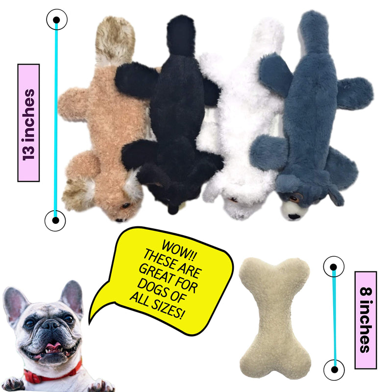 [Australia] - Plush Dog Toys with Squeakers for Small Dogs and Large Dogs - Stuffingless Dog Toys with Squeakers - Plush Crinkle Dog Toys Squeaky- No Stuffing Squeaky Dog Toys- Plush Chew Toys with Crinkle for Dogs 