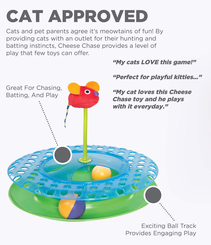 Petstages Cheese Chase Catnip Interactive Cat Track Toy - PawsPlanet Australia