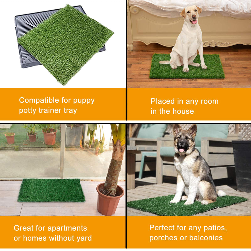 [Australia] - LOOBANI Dog Grass Pee Pads, Artificial Turf Pet Grass Mat Replacement for Puppy Potty Trainer Indoor/Outdoor Use - Set of 2 14"x18" 