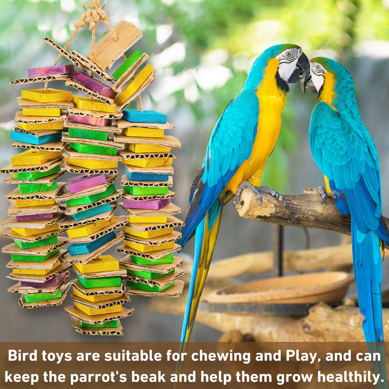 MYFAMIREA Parrot Toys for Medium Birds, Parrot Chewing Toy Bird Cage Chewing Toy for African Greys, Cockatoos, Macaws, Small Medium and Large Birds Cardboard - PawsPlanet Australia