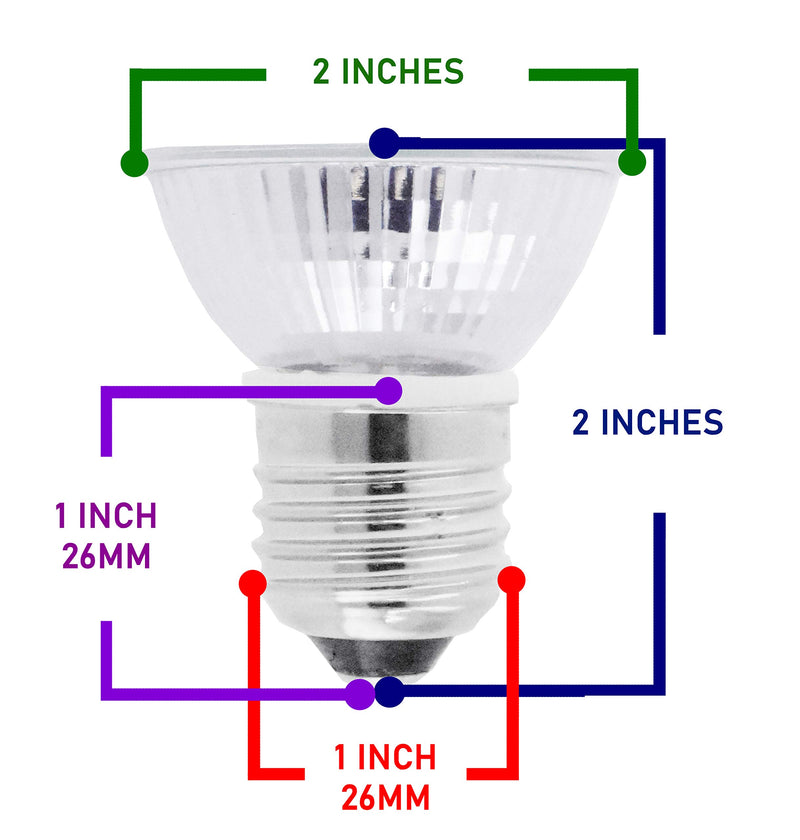 Mandala Crafts Reptile Heat Lamp Light Bulb with UVB UVA Halogen Basking Lightbulb for Turtle, Lizard, Tortoise, Amphibian Habitat Terrarium Aquarium 6-Pack 50-watt E26 Base - PawsPlanet Australia