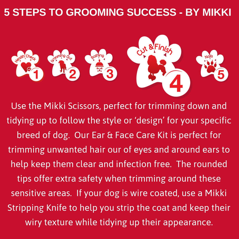 Mikki Dog, Cat Single Thinning Grooming Scissors - Pet Shears with Toothed Blade for Thick Coats - PawsPlanet Australia