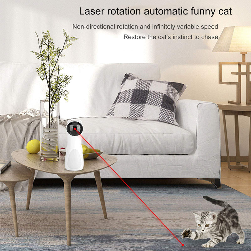 Cat Laser Toy Automatic, Kitten/Dog Interactive Toy-USB Charging Cat Toy With 5 modes , Automatic On/Off And Mute, Catch the Light - Exercise and Training for Pets,Battery Not Includes - PawsPlanet Australia