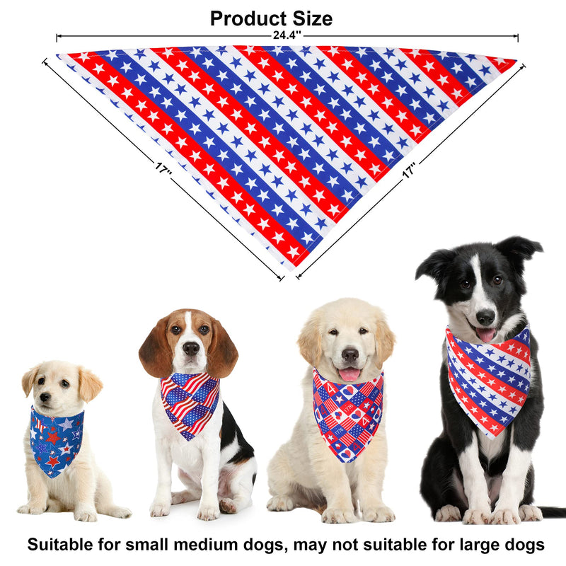 4 Pack American Flag Dog Bandana Triangle Dog Scarf 4th of July Bandana for Small Medium Dogs Pets - PawsPlanet Australia