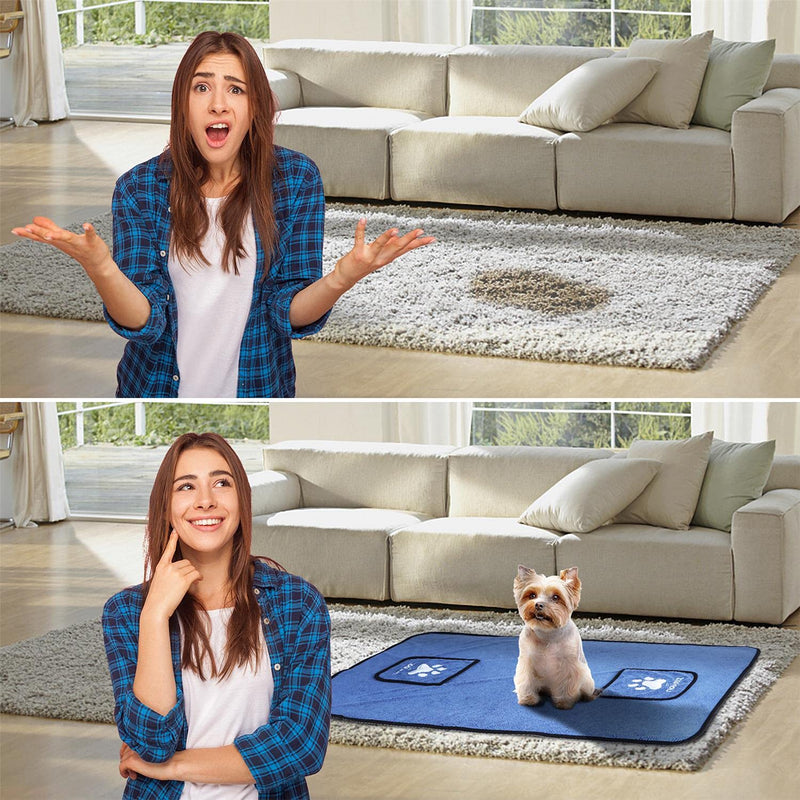 Nobleza Dog Towel, Super Absorbent Large Pet Towel with Hand Pockets, Microfiber Quick Drying Dog Towels for Drying Dogs, Mazarine - PawsPlanet Australia