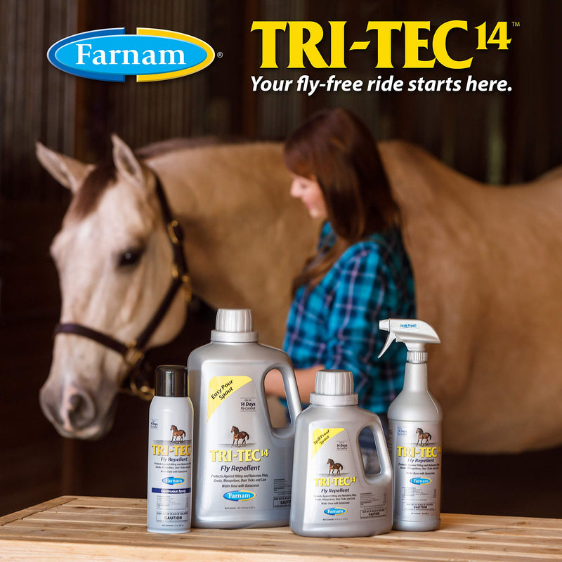 Farnam Tri-Tec 14 Fly Repellent for Horses Continuous Spray 15 Ounces - PawsPlanet Australia