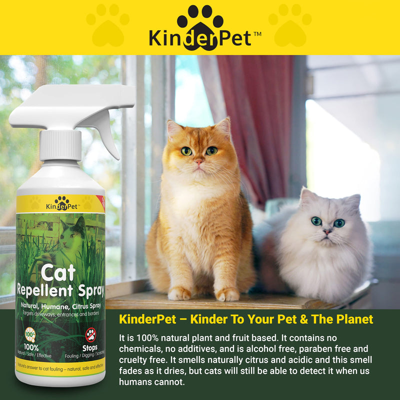 KinderPet 1 Litre Cat Repellent Anti Fouling Spray Natural Humane Citrus Spray Cat Deterrent Stops Fouling Digging Scratching - PawsPlanet Australia
