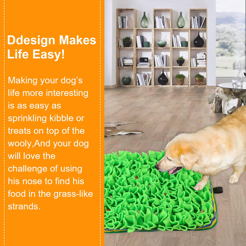 FOUNDOVE Snuffle Feeding Mat for Dog Pet Puzzle Toys Encourages Natural Foraging Skills Fun to Use Design Durable and Machine Washable Perfect for Any Breed (Green) Green - PawsPlanet Australia