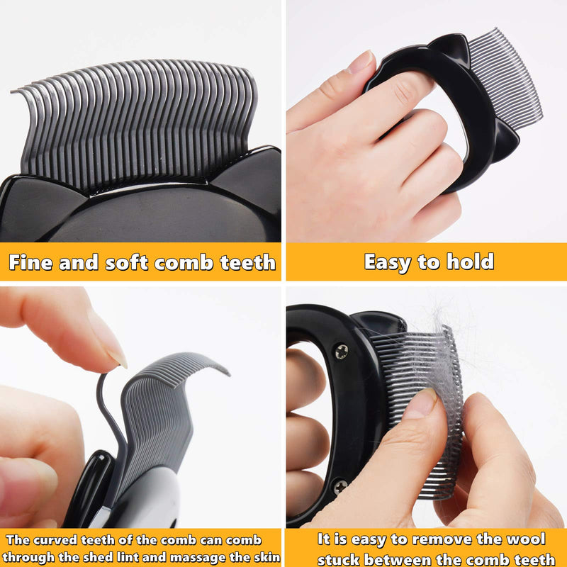 Cat Comb,Pet Dematting Short & Long Hair Removal Massaging Shell Flea Combs Grooming Shedding Soft Massage Deshedding Brush for Cats Dog Undercoat Tangles Matted Fur Remover Tool for Cats Black - PawsPlanet Australia