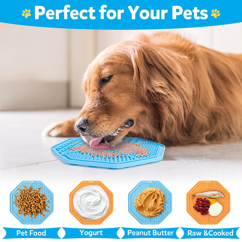 DUDUPE Dog Licking Mat with Suction Cup 2 Pack Slow Feeder Pad for Cat Calming Pet Treat Mat Boredom and Anxiety Reduction , for Bathing Grooming Nail Trimming - PawsPlanet Australia