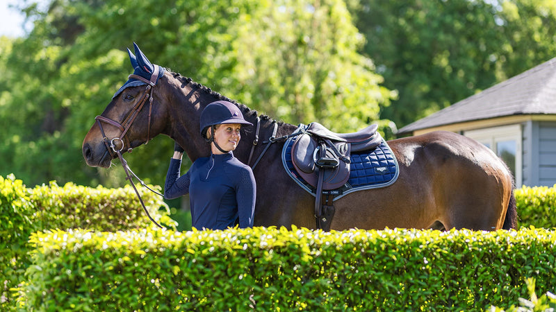 LeMieux Loire Classic Satin Close Contact Square - Twilight Navy S/M - PawsPlanet Australia