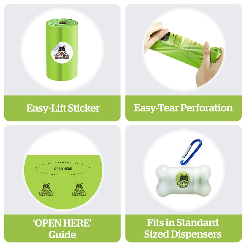 [Australia] - Pogi's Compostable Poop Bags - Leak-Proof, Plant-Based, ASTM D6400 Certified Home Compostable Waste Bags for Dogs 18 Rolls (270 Bags) Unscented 