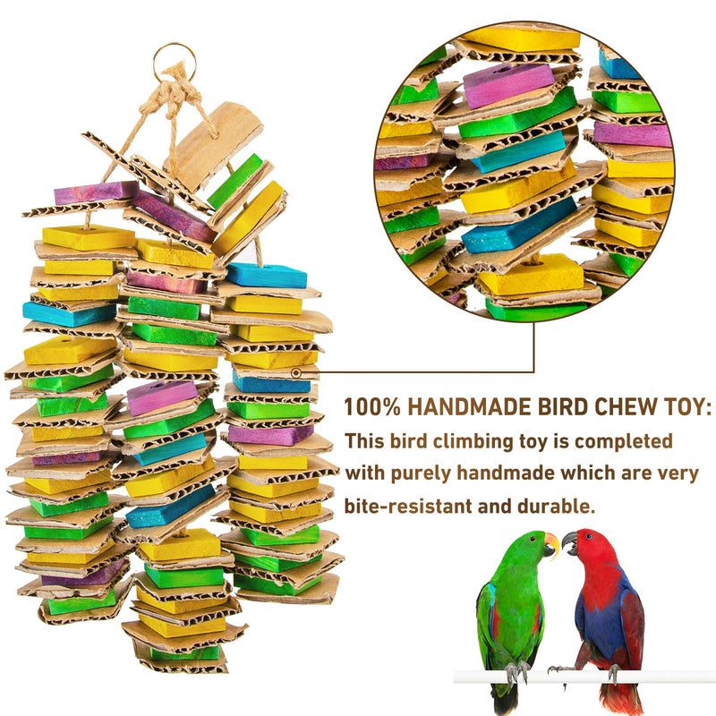 MYFAMIREA Parrot Toys for Medium Birds, Parrot Chewing Toy Bird Cage Chewing Toy for African Greys, Cockatoos, Macaws, Small Medium and Large Birds Cardboard - PawsPlanet Australia