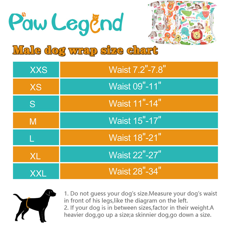 [Australia] - Paw Legend Washable Dog Belly Wrap Diapers for Male Dog (3 Pack) Small Multi-colored 