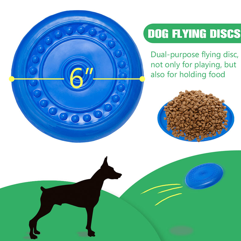 WAVTRLCE Dog Flying Disc Funny Dog Toy Outdoor - Rubber Throwing Fetch Dog Toys - Flying Disc Dog Toy for Training Playing Outdoor - PawsPlanet Australia