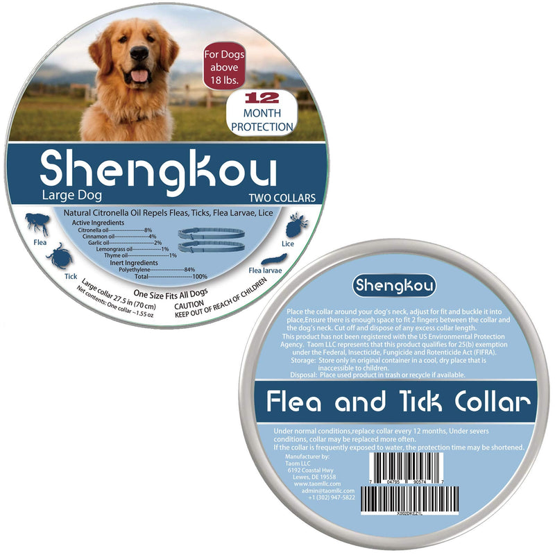 Flea and Tick Collar for Large Dog, Safe, Waterproof, Free Comb, Charity 2 Packs - PawsPlanet Australia