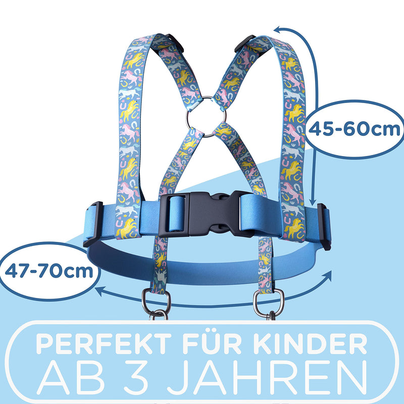 Jubi® Blue Children's Horse Lead - Adjustable Size for Perfect Fit and Storage Bag - Horse Harness for Children/Horse Toys... - PawsPlanet Australia