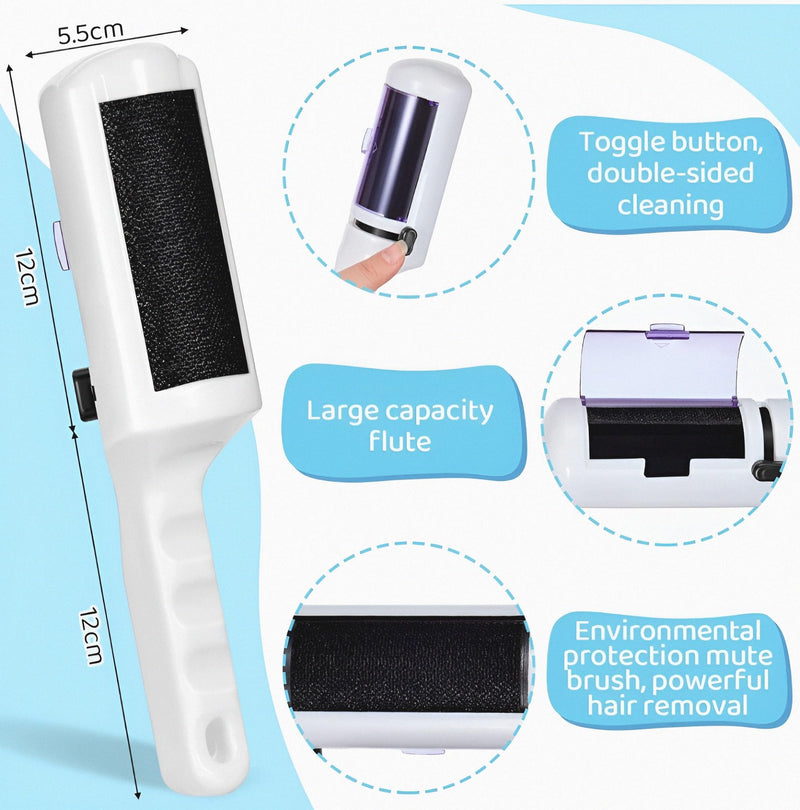 GOUTAHA 2in1 | Pet hair remover | Lint roller, lint roller for animal hair with lint razor, reusable, self-cleaning cat hair remover, dog hair removal from sofa, clothes, car, carpet - PawsPlanet Australia