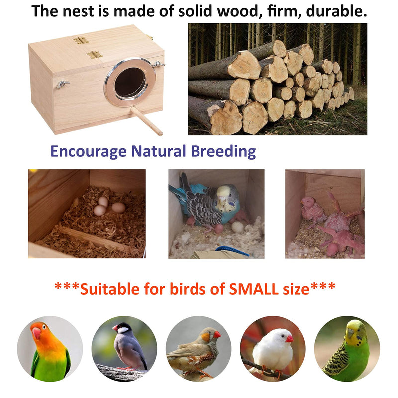 JSLZF Parakeet Nesting Box, Bird Nesting Box with Perch, Budgie Nesting Box for Birds, Parrot, Lovebirds, Parrotlet, Finch, Sparrow 7.8 x 4.7 x 4.7 in - PawsPlanet Australia