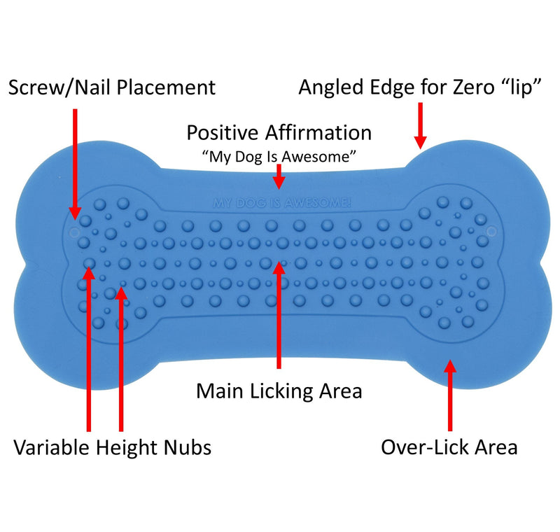 [Australia] - Lick Lick Pad - The Original Slow Feeder Dog Distraction Device | Veterinarian Used Lick Mat to Soothe While Bathing, Grooming, Training and More | Suction to Wall and Add Peanut Butter | Large Large - 1 Pack Blue 