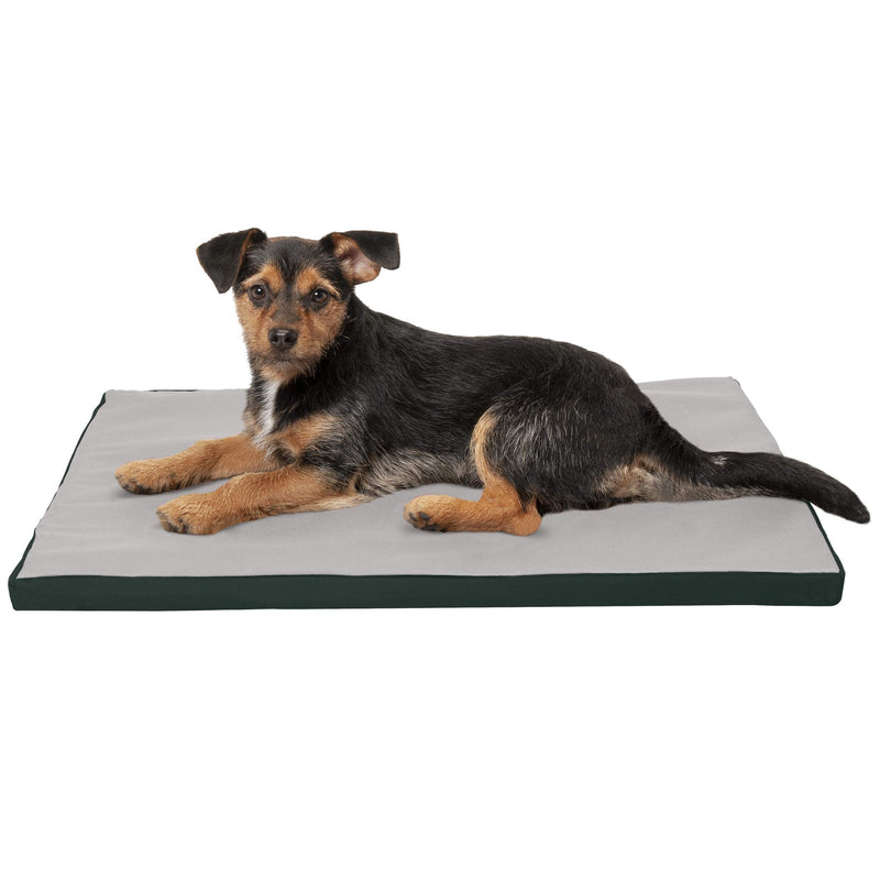 Furhaven Pet - Water-Repellent Low-Profile Dog Kennel Pad & Orthopedic Quilted Crate Mat for Dogs & Cats - Multiple Styles, Sizes, & Colors X-Small Green/Gray - PawsPlanet Australia