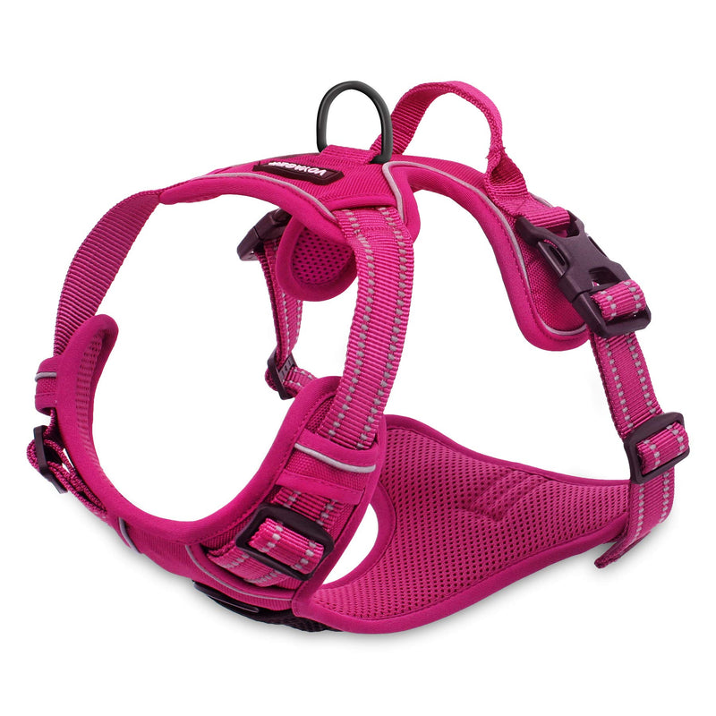 [Australia] - Voyager Dual Attachment Outdoor Dog Harness by Best Pet Supplies - NO-Pull Pet Walking Vest Harness Fuchsia Small 