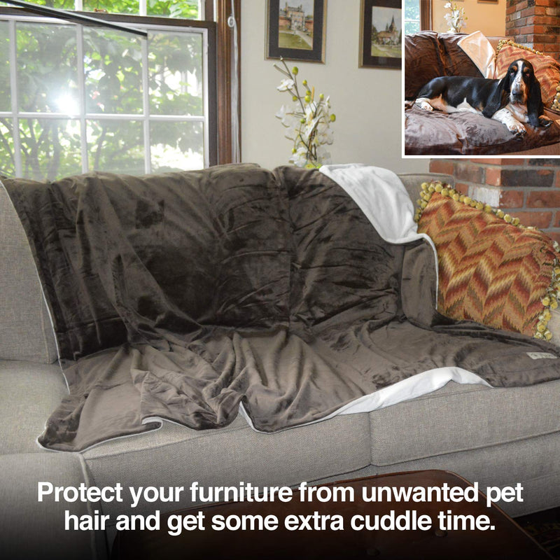 PetFusion Premium Dog Blanket, Cat Blanket | Ultra Soft Pet Blanket Available in Plush or Quilted, 2 Colors (Grey, Brown) | Perfect Blanket for Small Dogs & Large Dogs. 12 Month Warranty Small 31 x 27" - PawsPlanet Australia