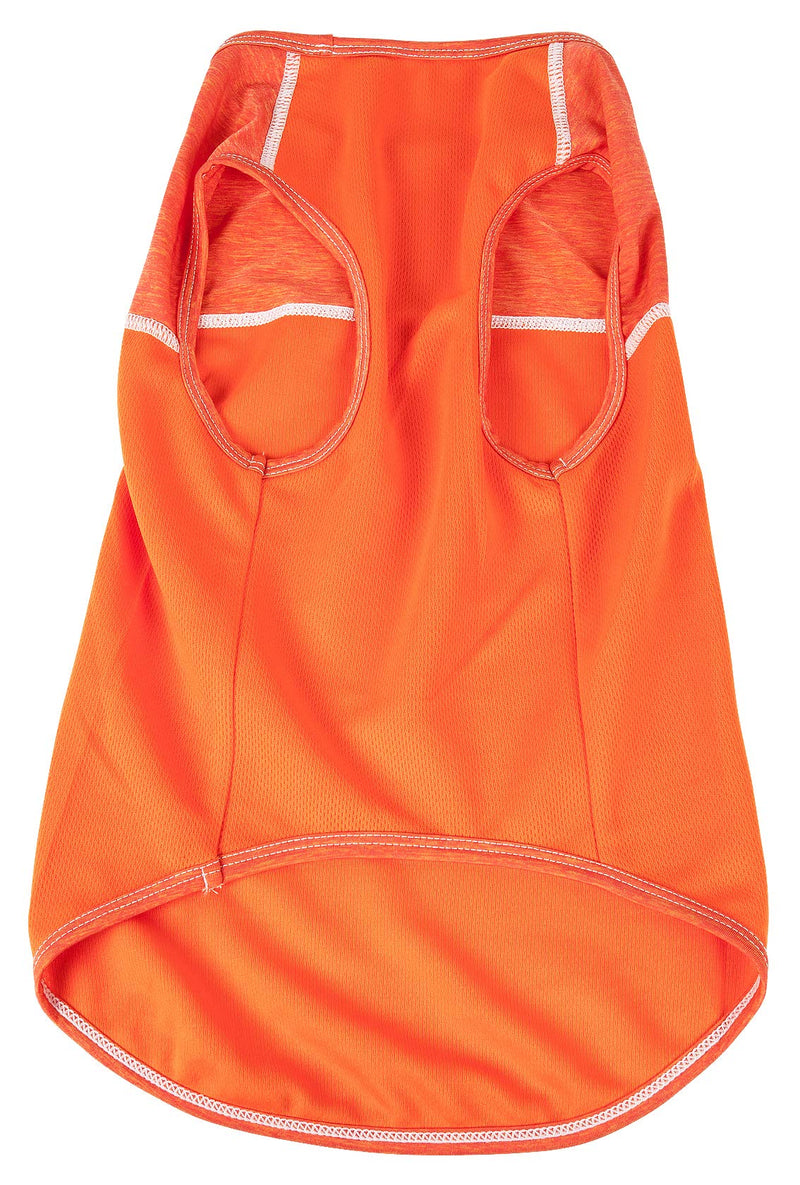 [Australia] - Pet Life Active 'Aero-Pawlse' Heathered Quick-Dry And 4-Way Stretch-Performance Dog Tank Top T-Shirt Small Orange 